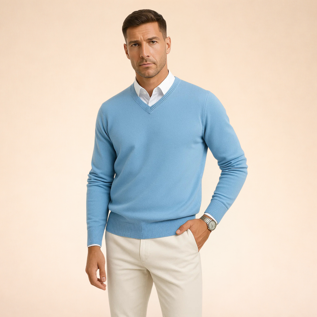 Men's Cashmere V-Neck Jumper