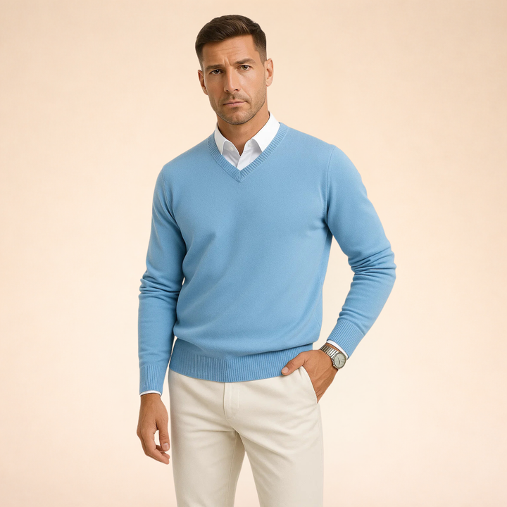 Men's Cashmere V-Neck Jumper