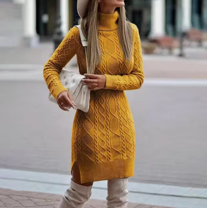 Women's Cable Knit Jumper Dress