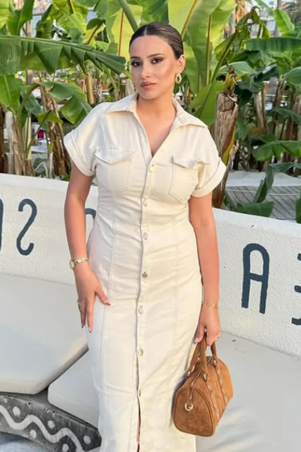 Renata | Fitted Midi Shirt Dress