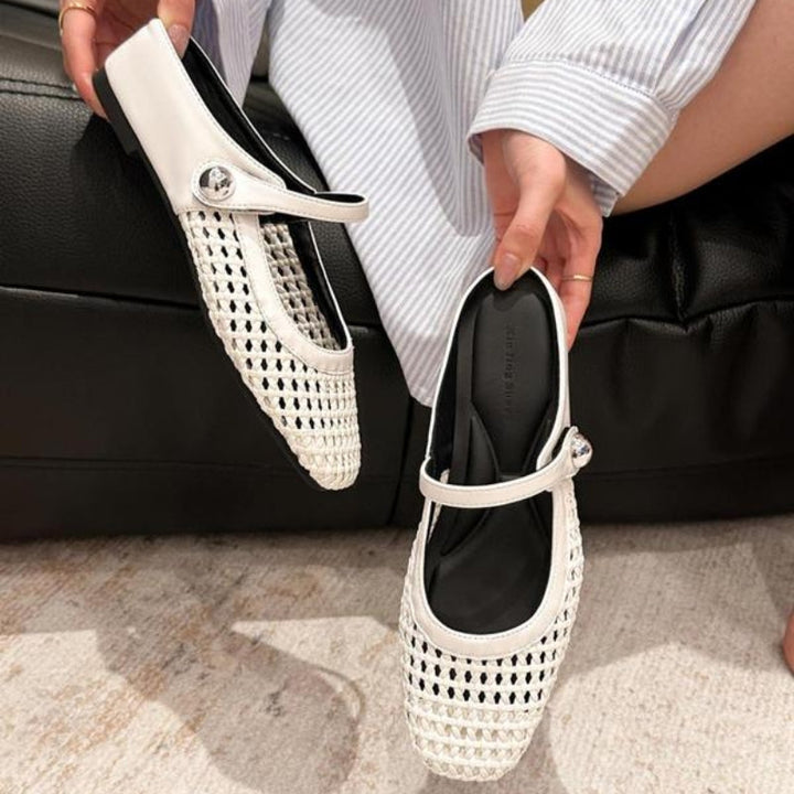 Ewa | Women's Orthopedic Ballet Flats with Strap