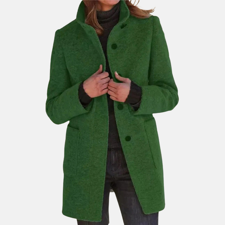 Women's Knee-Length Button-Front Coat