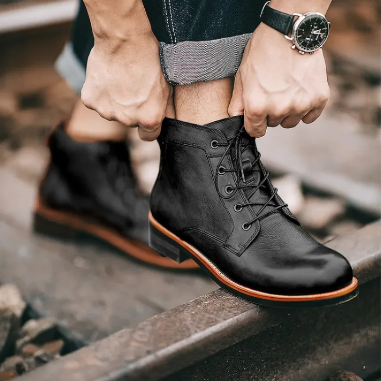Botines casuales con cordones para hombre
