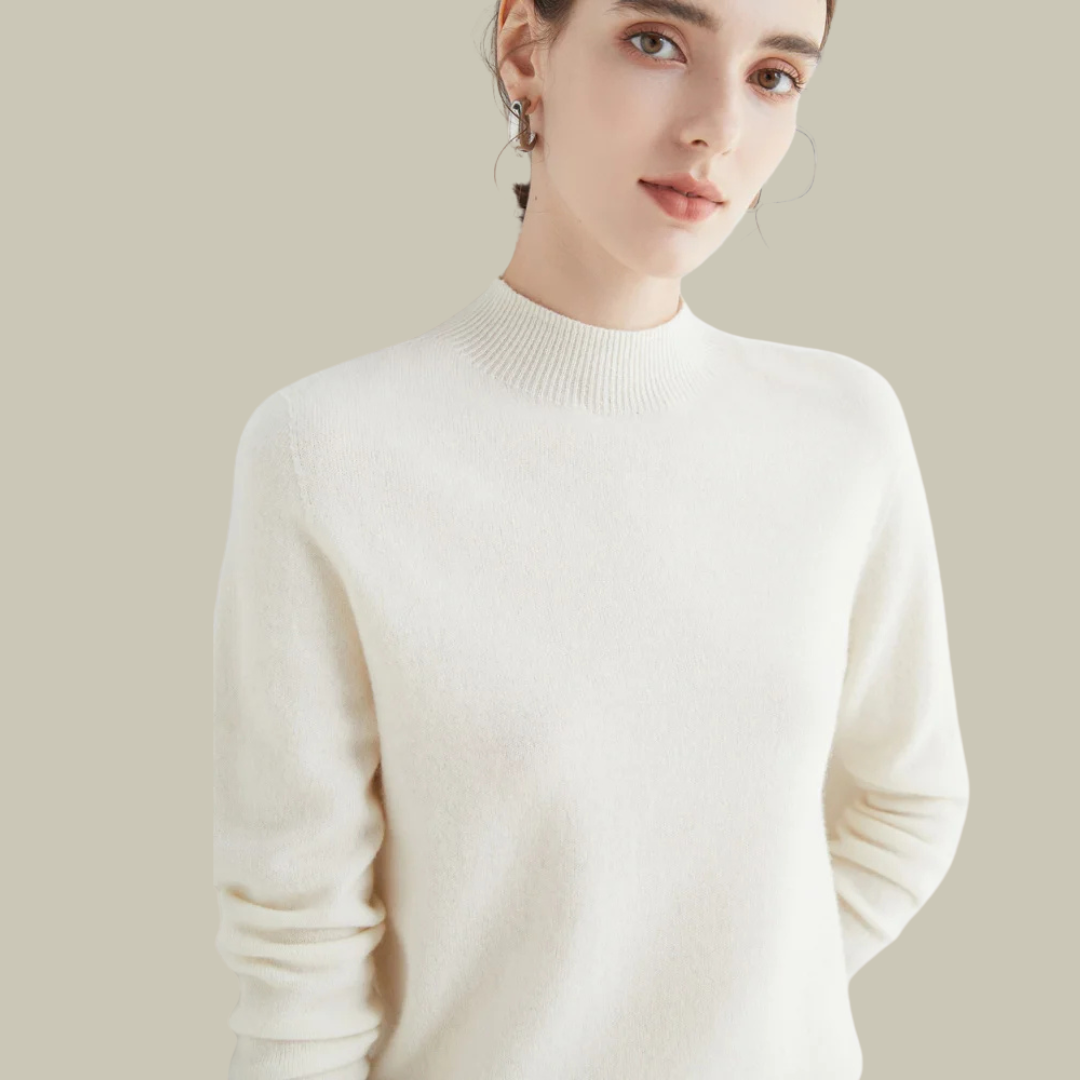 Damenpullover aus Merinowolle mit Rollkragen