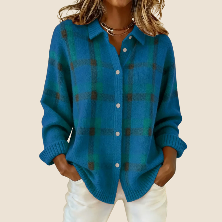 Women's Retro Check Cardigan