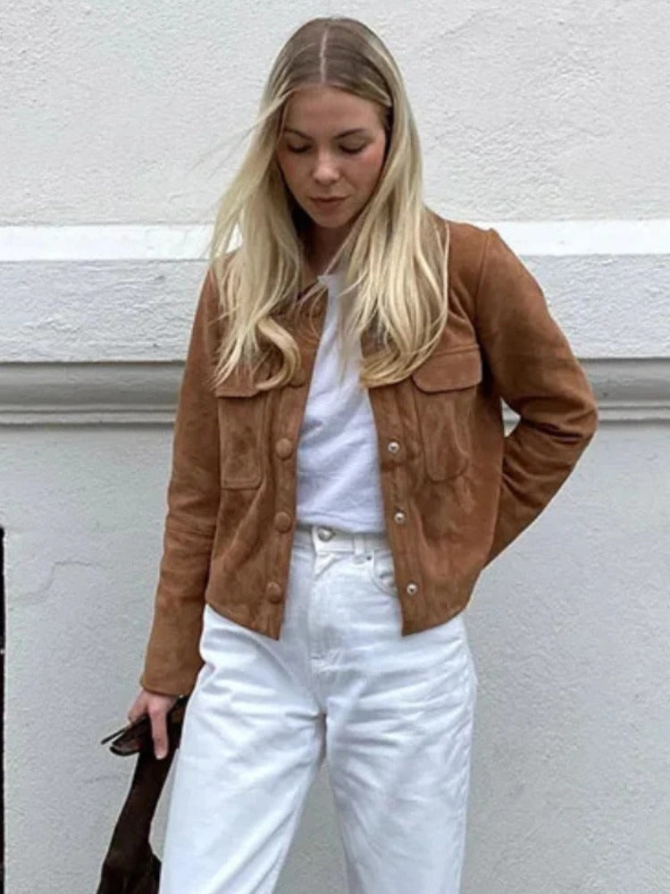 Women's Suede Effect Shirt Jacket