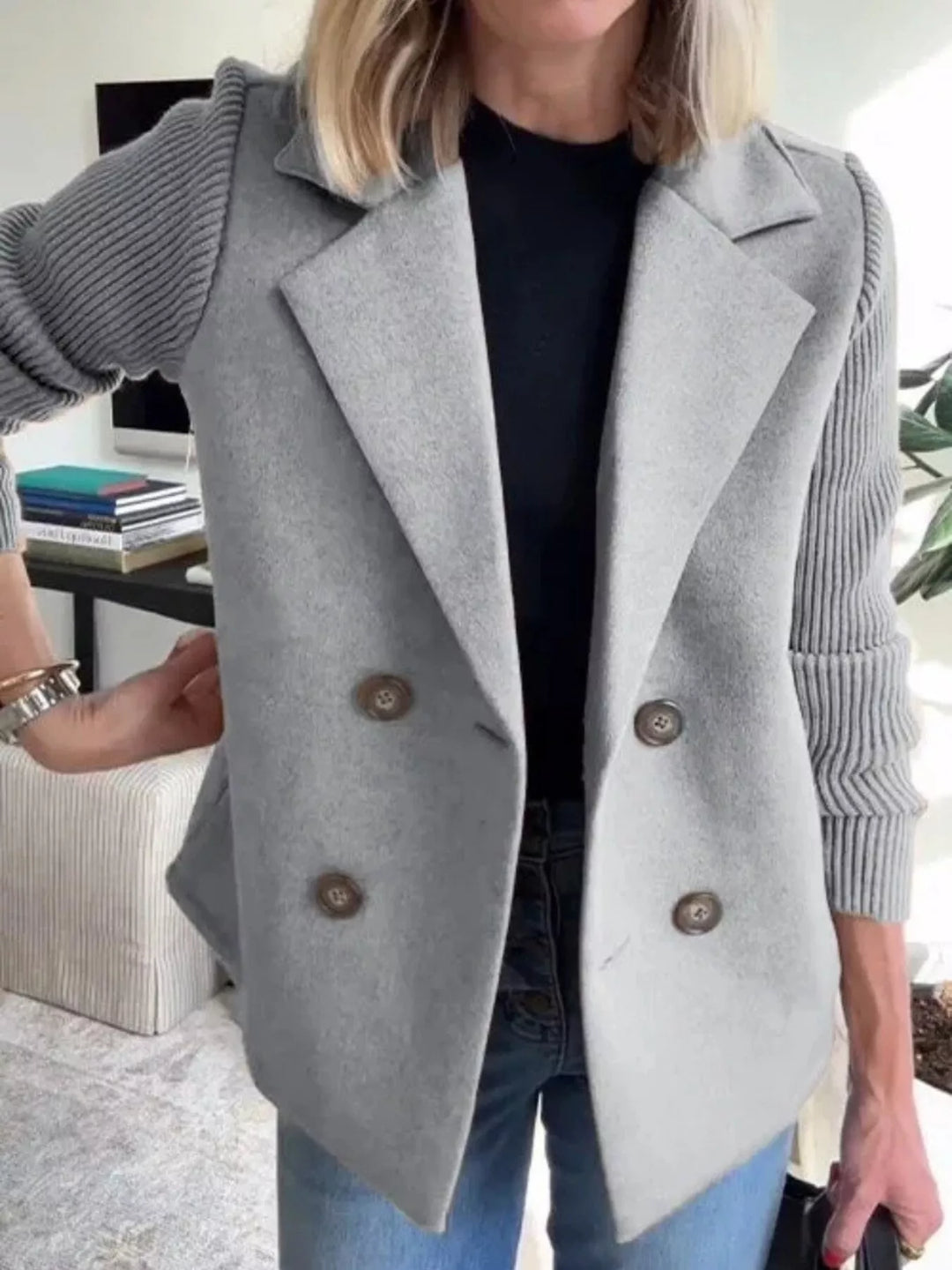 Women's Mid-Length Shawl Collar Coat