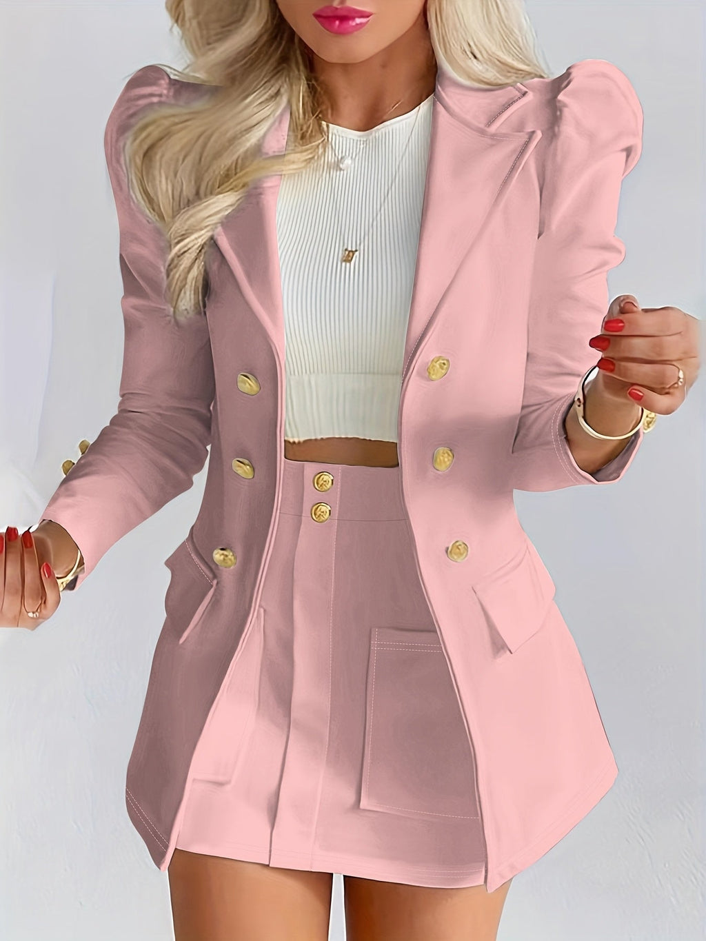 Costume deux-pièces ajusté pour femme