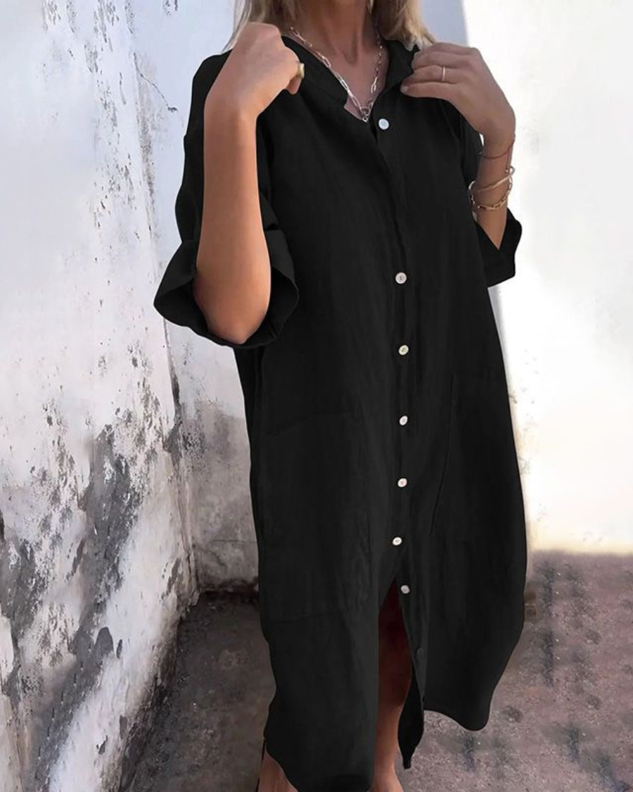 Justyna | Boho Shirt Dress with Tie