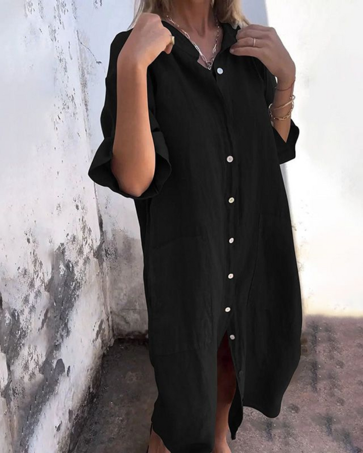Justyna | Boho Shirt Dress with Tie
