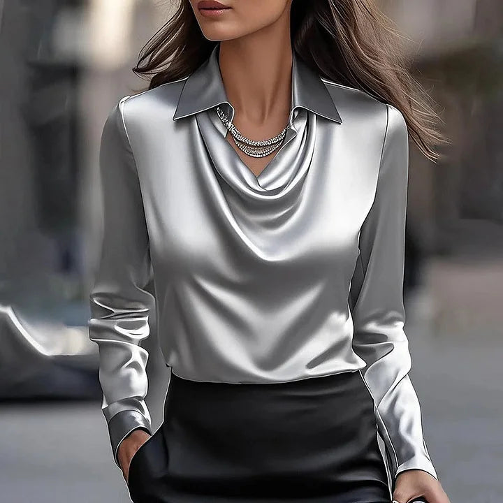 Women's Shimmer V-Neck Blouse