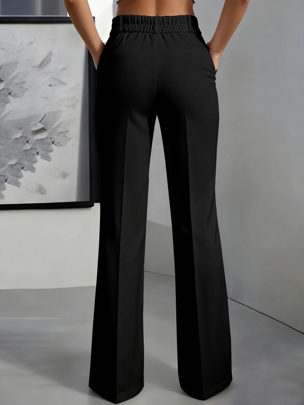 Pantaloni da donna a vita alta e gamba larga