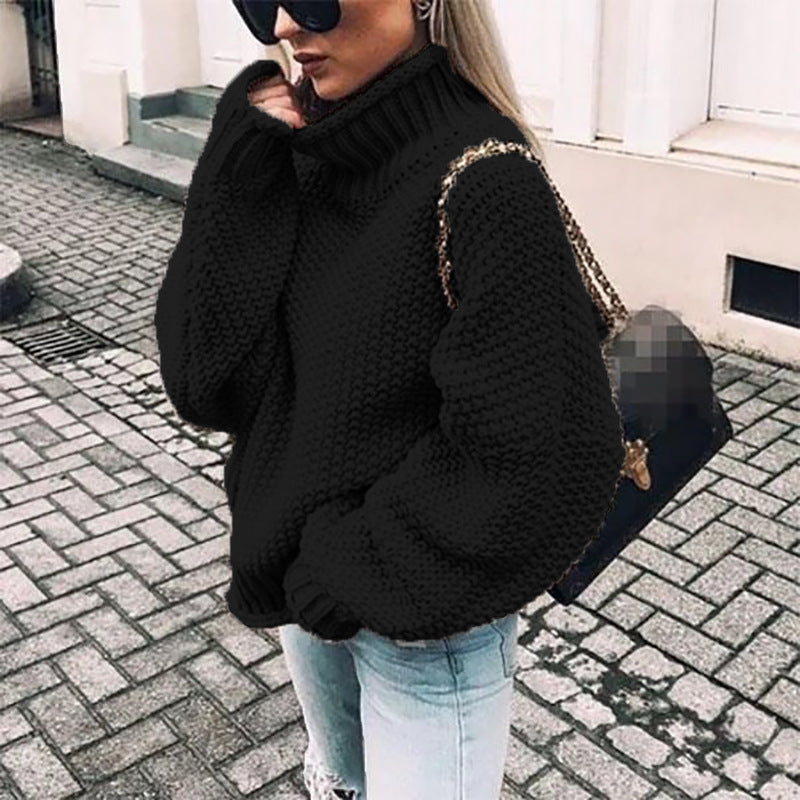 Maglione da donna in maglia grossa a collo alto