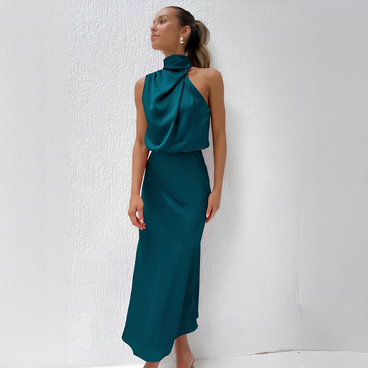 Monika | Women's Midi Satin Evening Dress