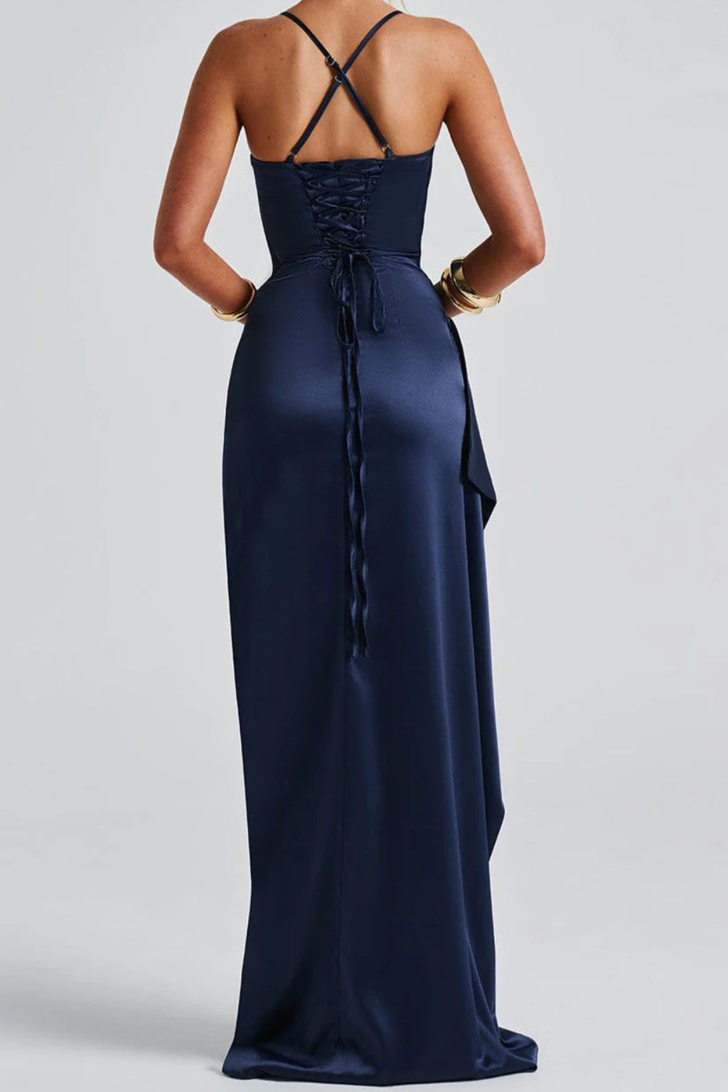 Women's Spaghetti Strap High Slit Maxi Dress