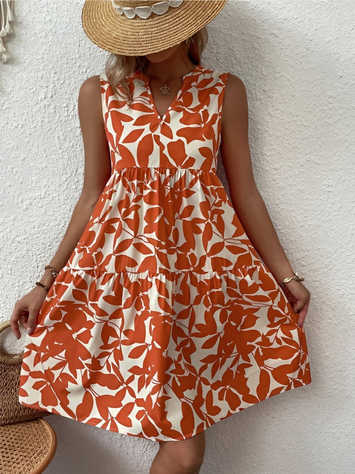 Natalia | Women's Midi Dress with V-Neck Print