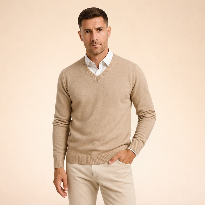 Men's Cashmere V-Neck Jumper
