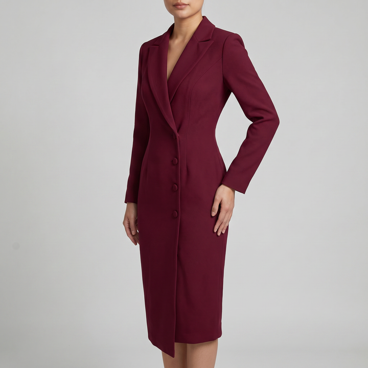 Renata | Elegant Midi Dress with Collar