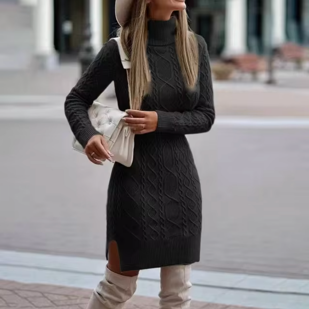 Women's Cable Knit Jumper Dress