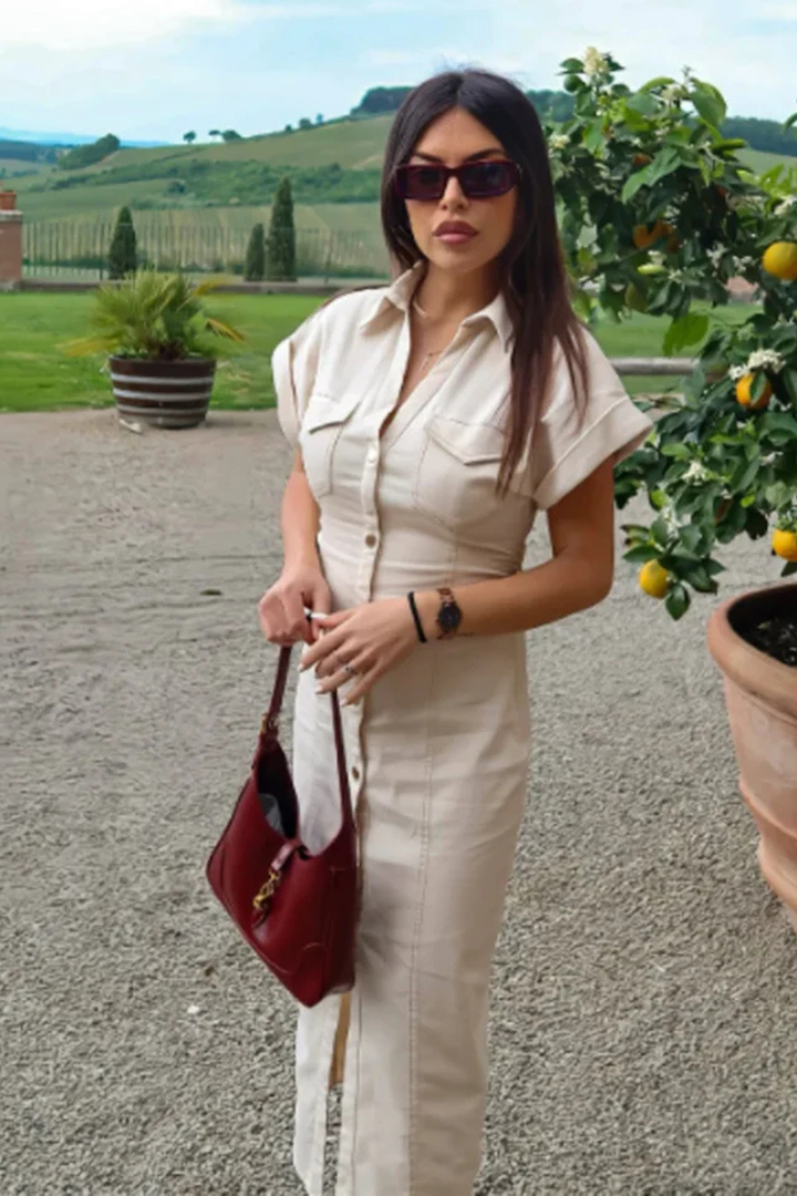 Renata | Fitted Midi Shirt Dress