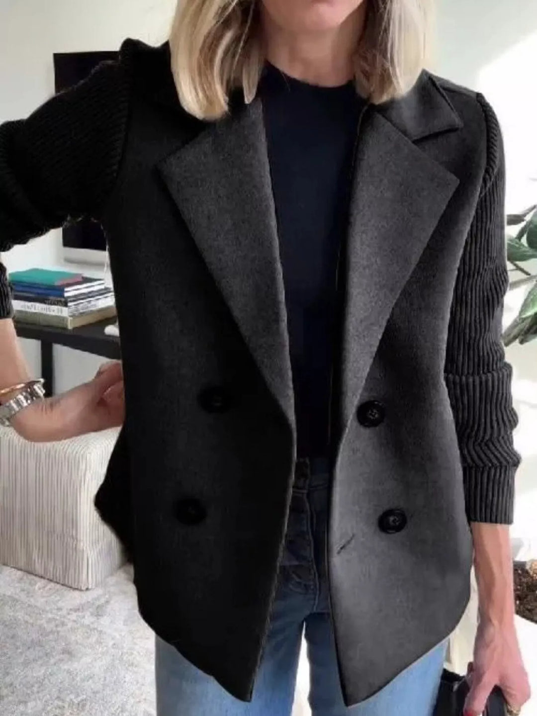 Women's Mid-Length Shawl Collar Coat