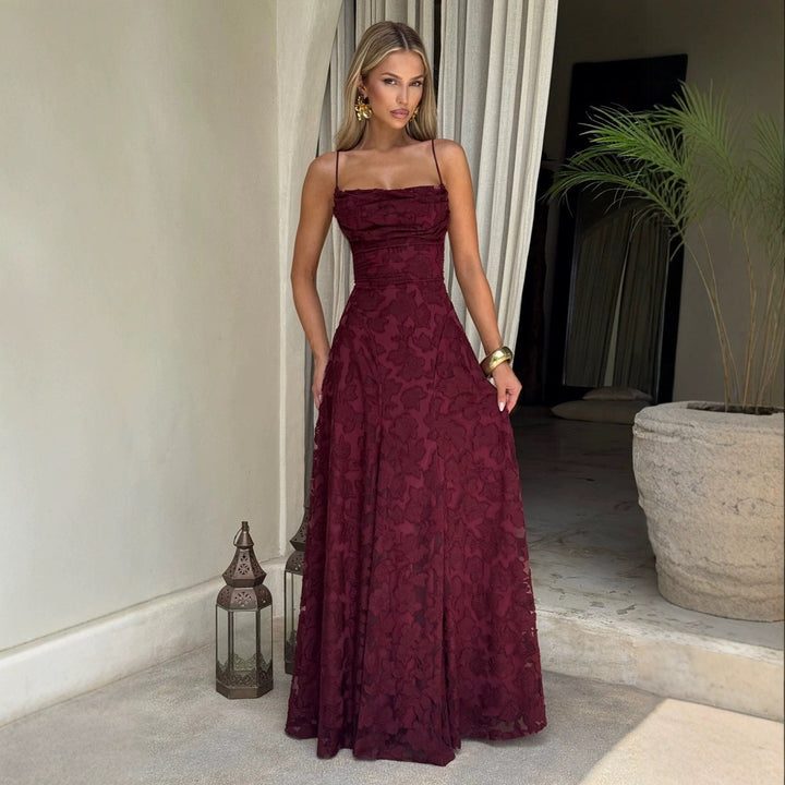 Women's Backless Lace-Up Party Dress