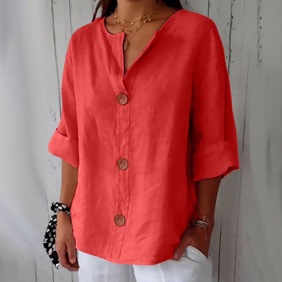 Women's Cotton Linen Summer Blouse