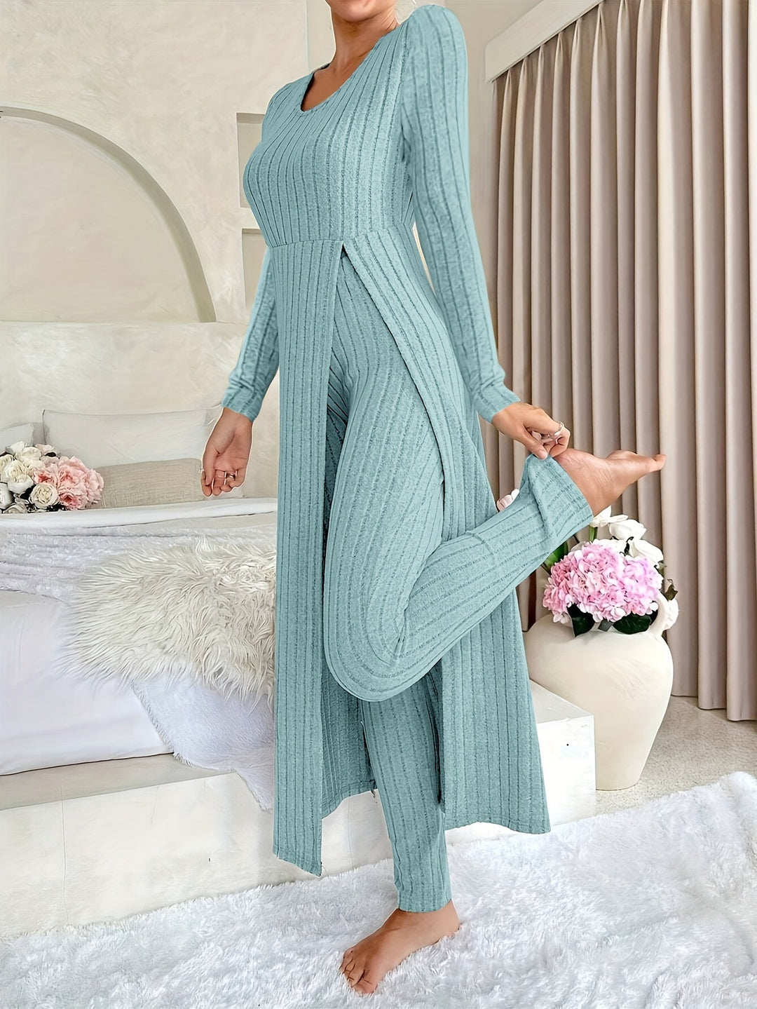 Women's Ribbed Loungewear Set