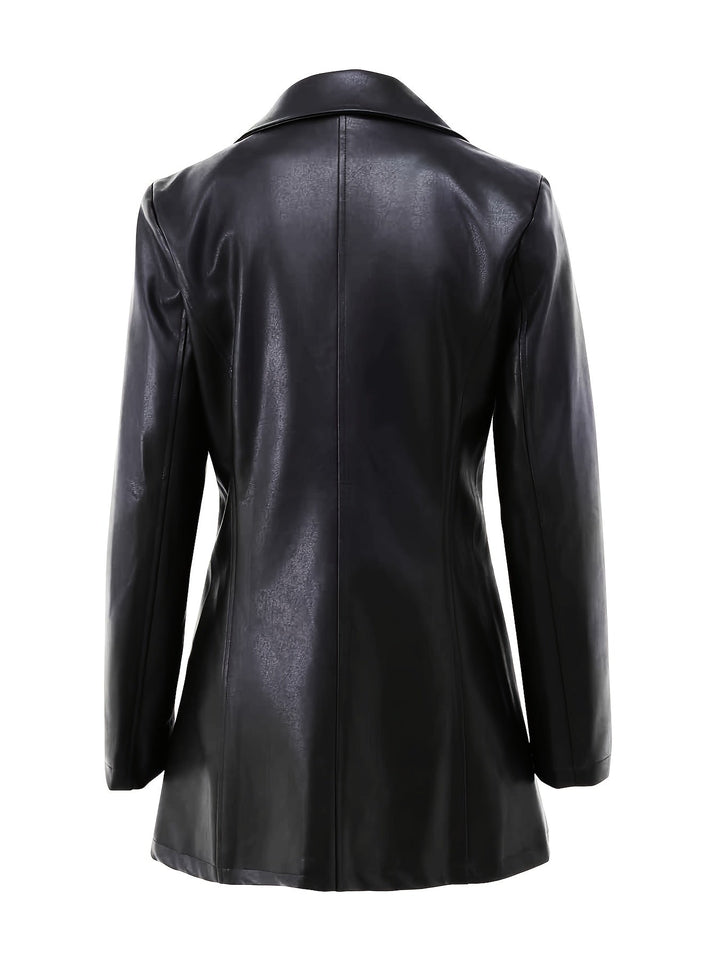 Women's A-Line Mid Length Coat with Notched Collar