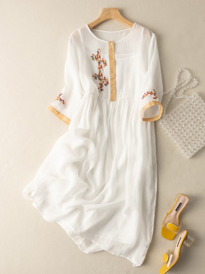 Midi Embroidered Summer Dress