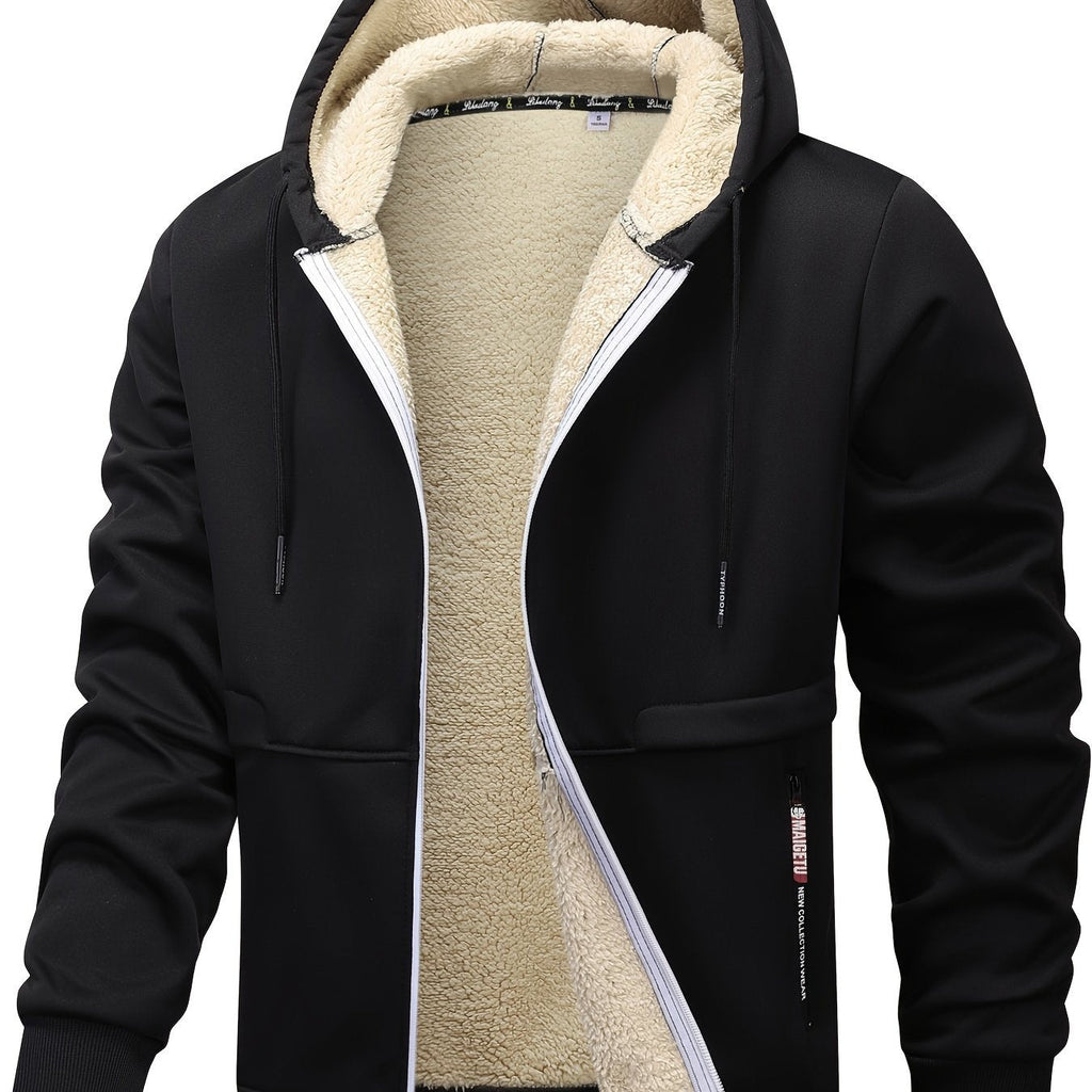 Chaqueta con capucha y cremallera de hombre