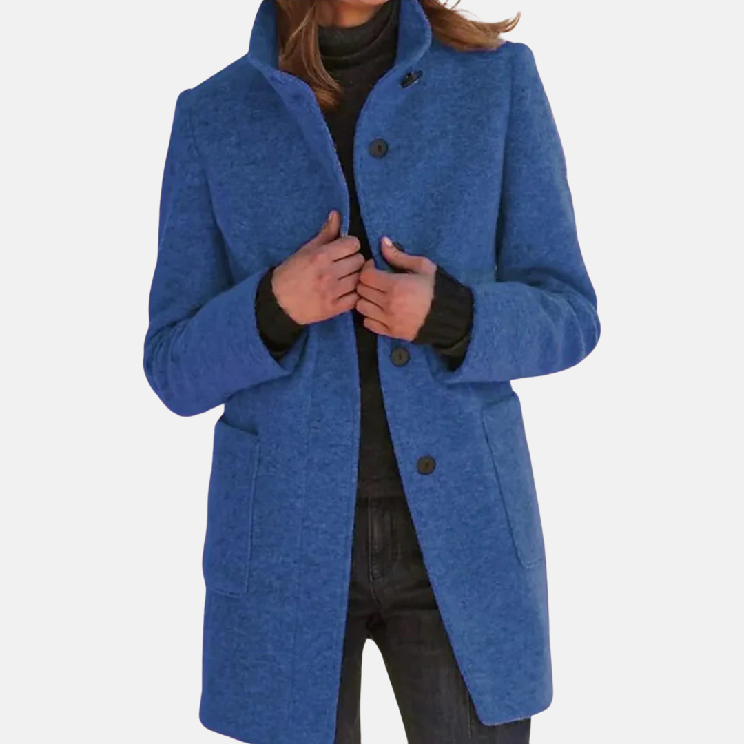 Women's Knee-Length Button-Front Coat