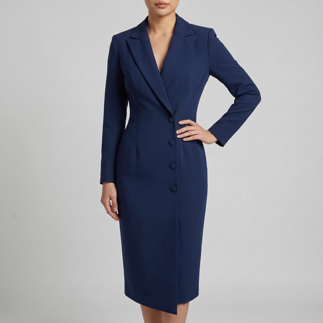 Renata | Elegant Midi Dress with Collar