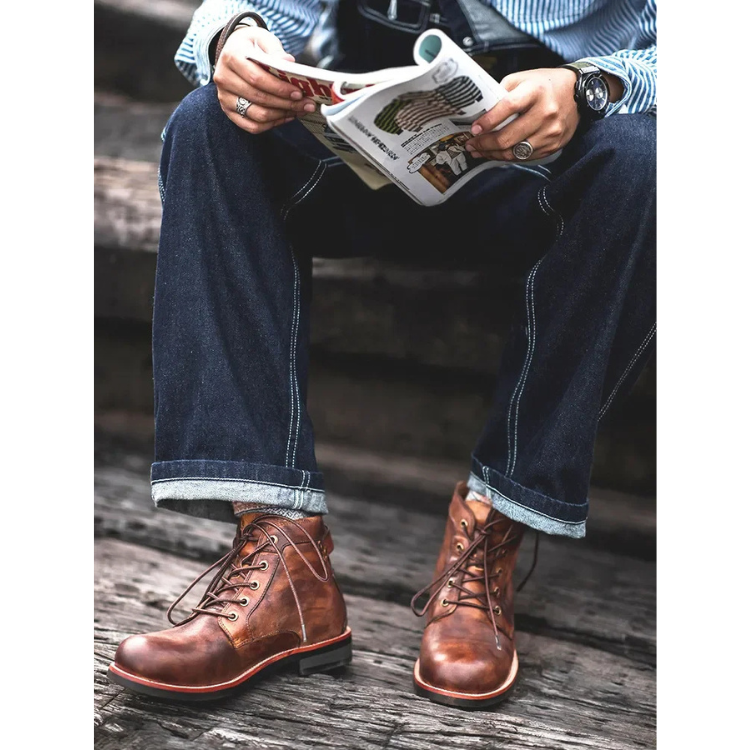 Botines casuales con cordones para hombre