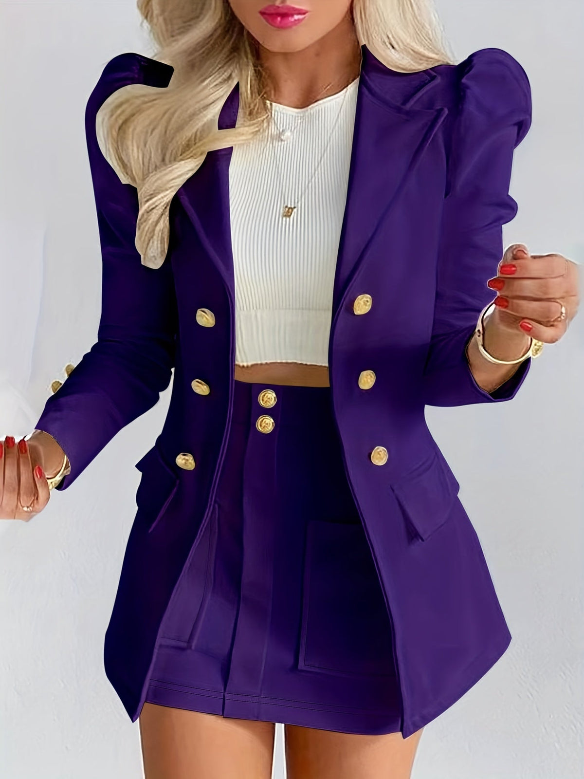Costume deux-pièces ajusté pour femme