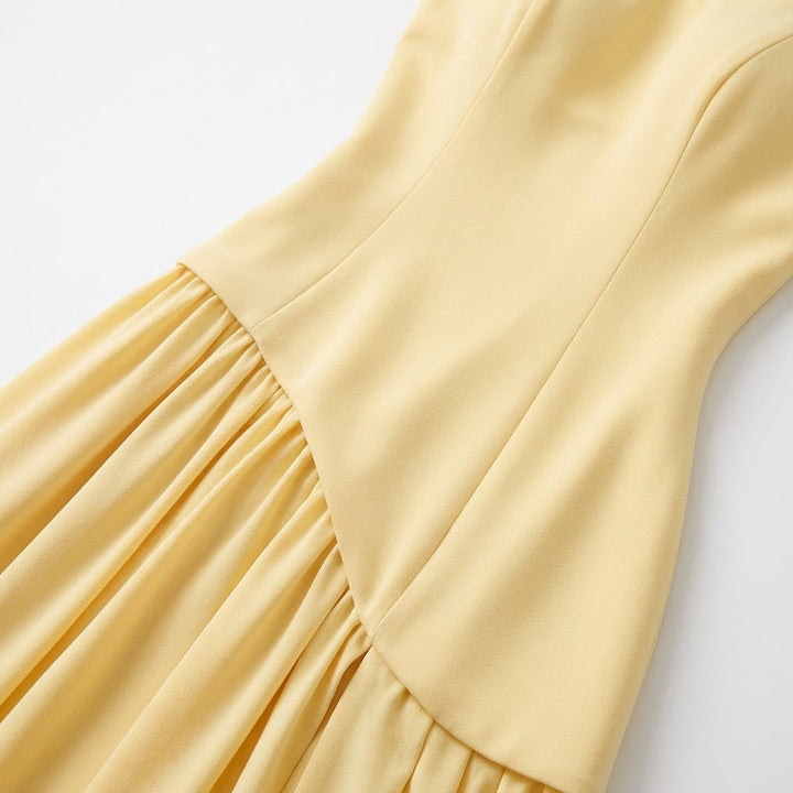 Women's Strapless Pleated Maxi Dress