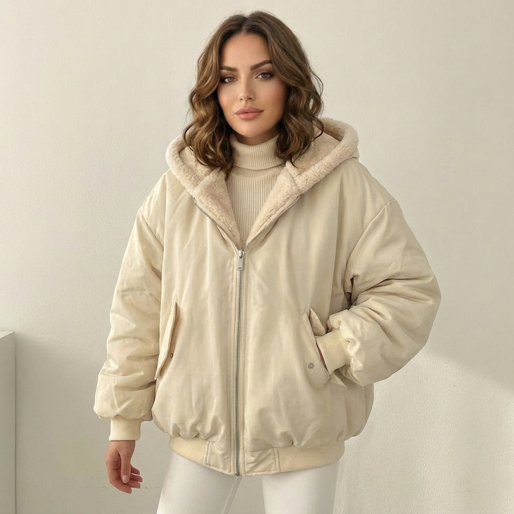 Women's Reversible Teddy Bomber Jacket