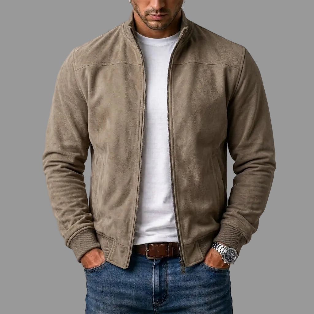 Blouson bomber en daim pour homme