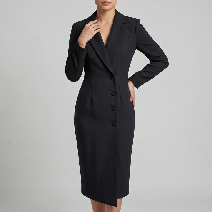 Renata | Elegant Midi Dress with Collar