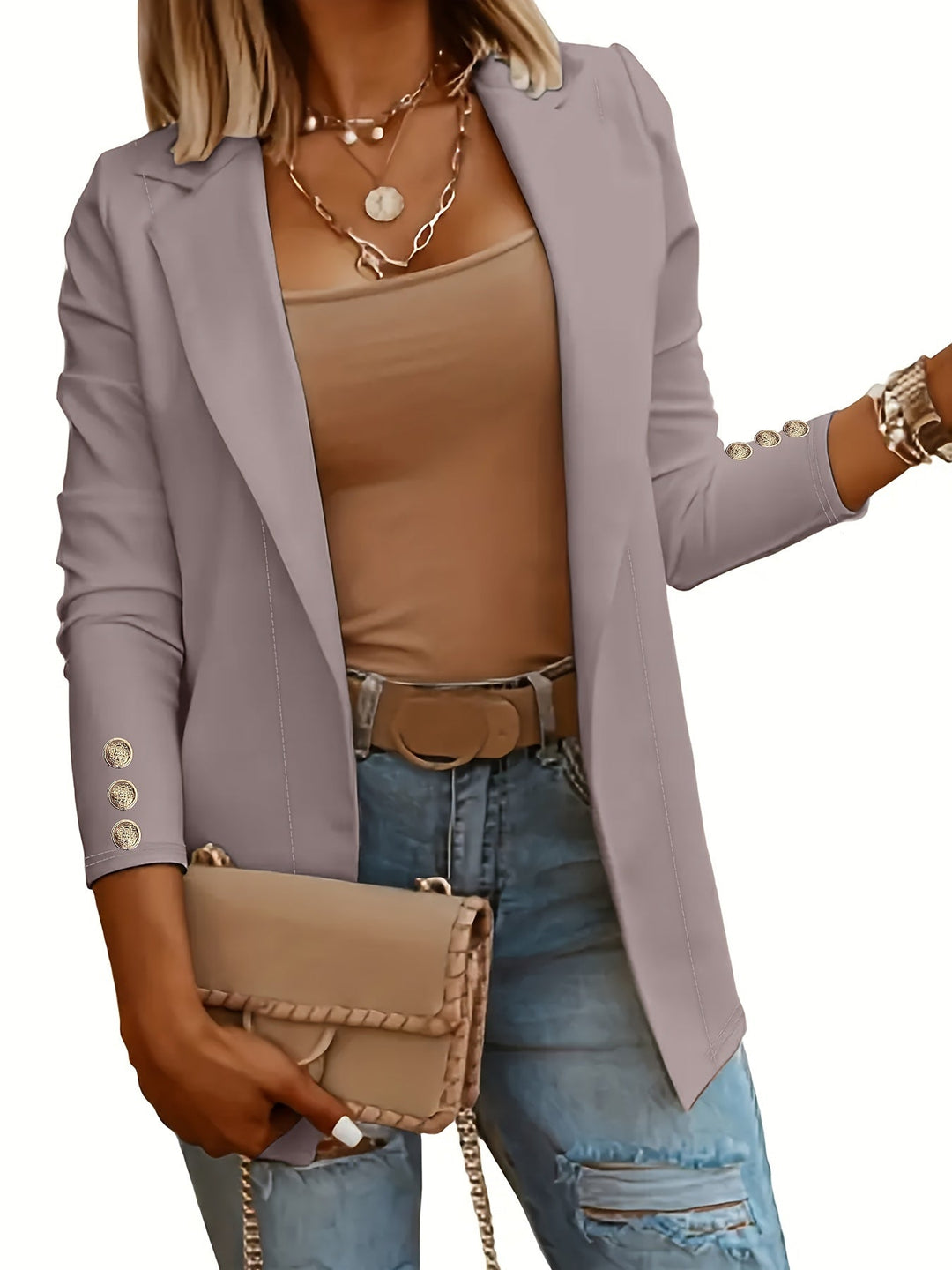 Women's Mid-Length Lapel Coat