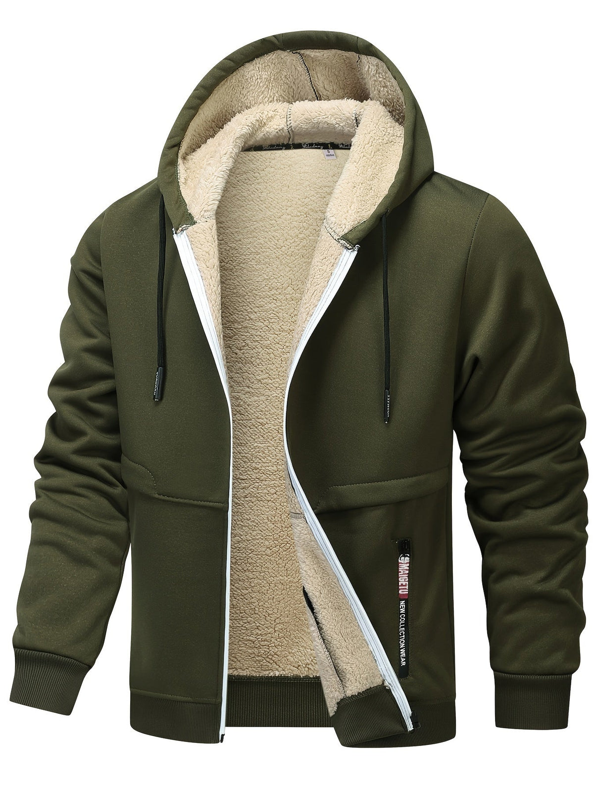 Chaqueta con capucha y cremallera de hombre