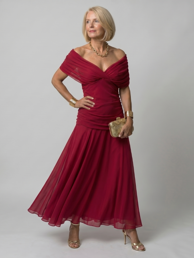 Women's Off Shoulder Midi Dress