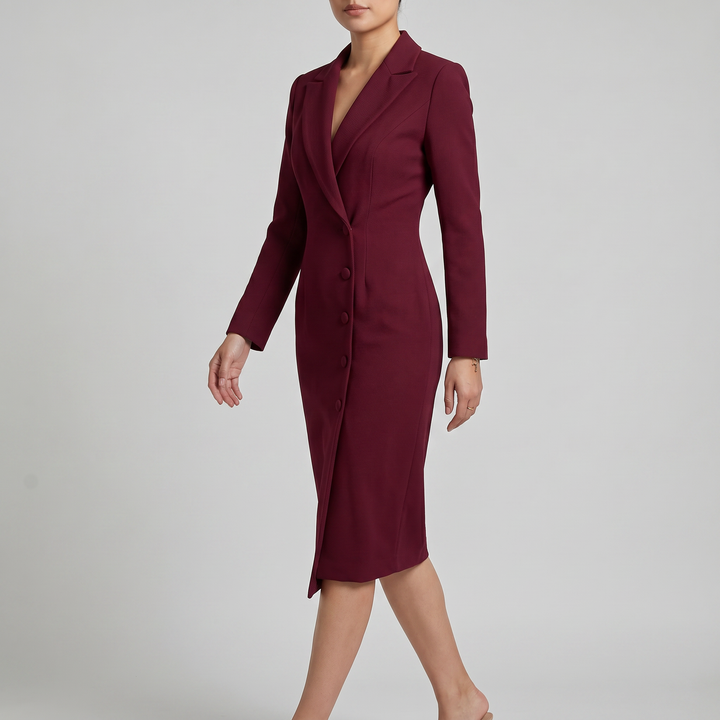 Renata | Elegant Midi Dress with Collar