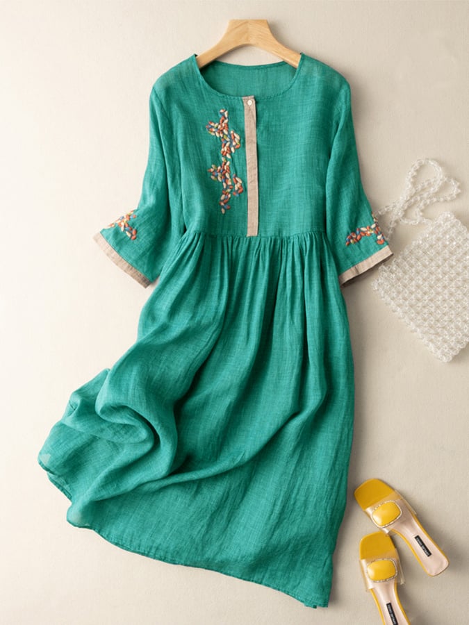 Midi Embroidered Summer Dress