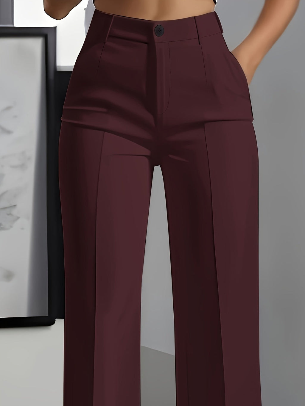 Pantaloni da donna a vita alta e gamba larga