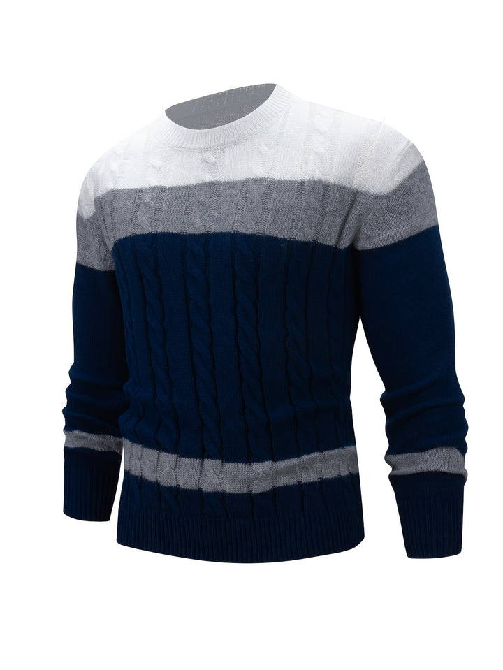 Men's Cable Knit Crew Neck Jumper