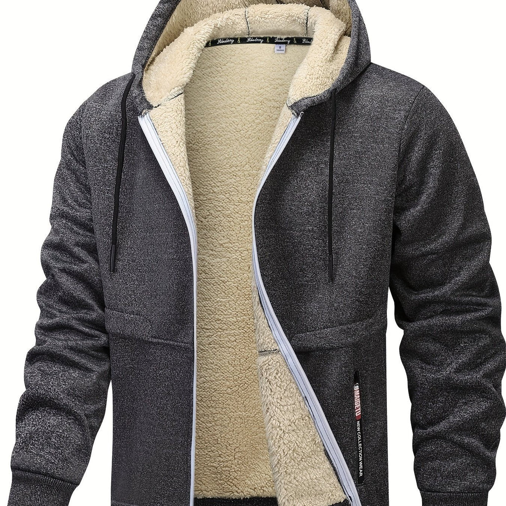 Chaqueta con capucha y cremallera de hombre