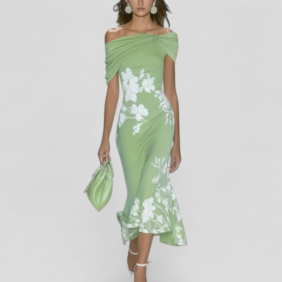 Elegant Patterned Midi Dress