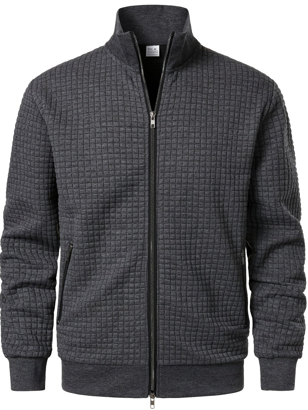 Men's Zip Up Cardigan with Stand Up Collar