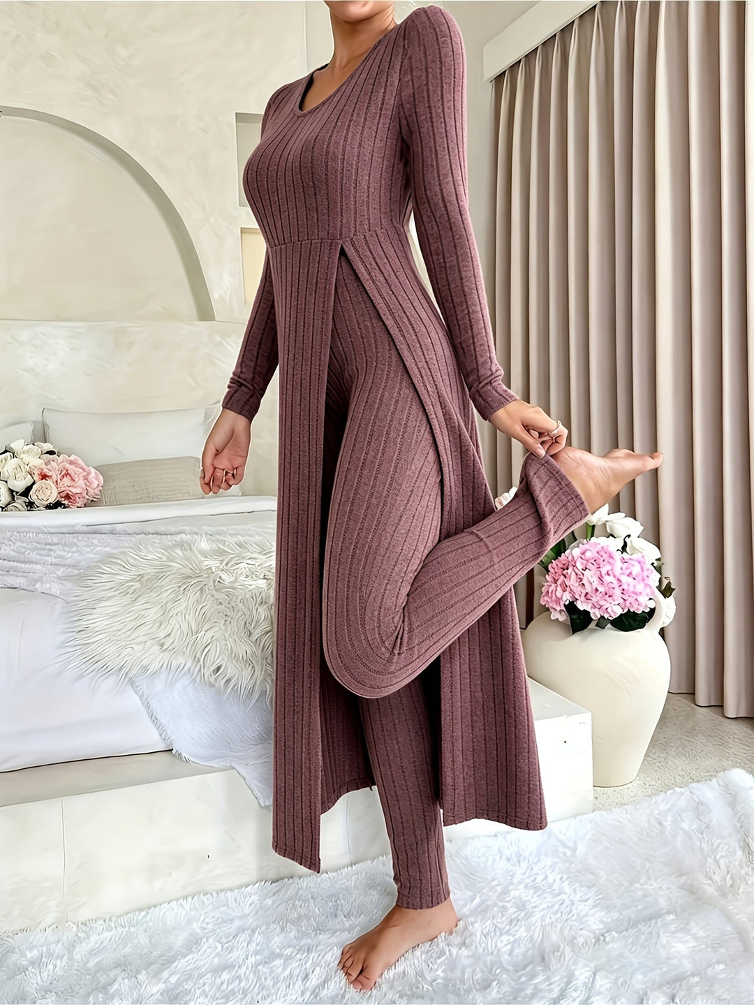 Women's Ribbed Loungewear Set
